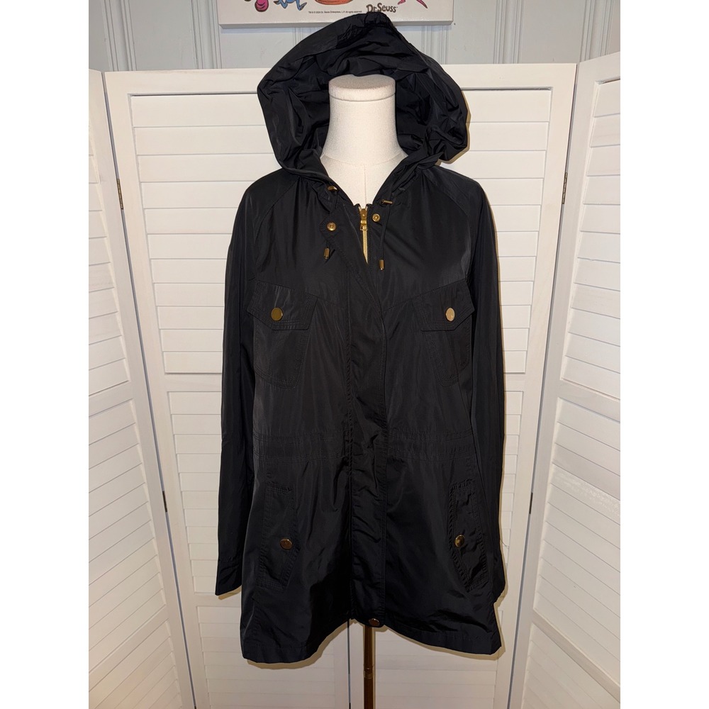 Jones New York Sport Black Hooded Anorak Parka Jacket XLG - Picture 2 of 7